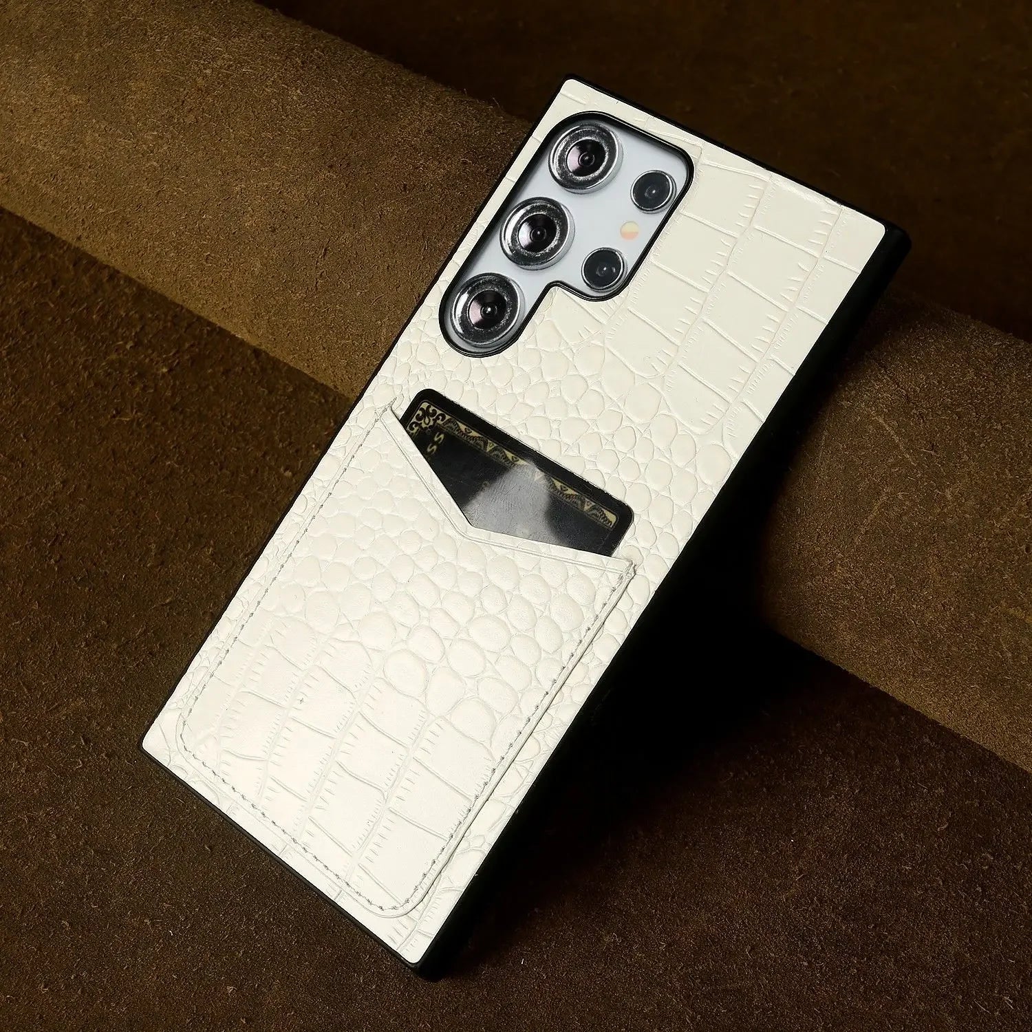 Capa Couro Genuíno com Porta-Cartões para Samsung Galaxy S Series