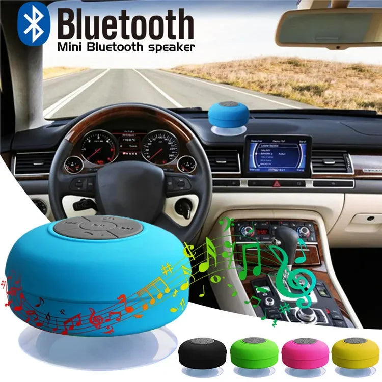 Coluna Bluetooth À Prova de Água com Ventosa — Para Carro, Duche e Exterior