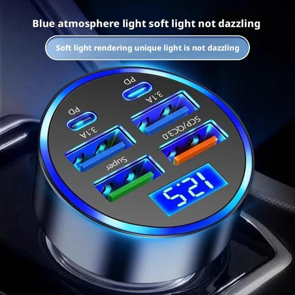 Carregador de Carro 4 Portas USB com Quick Charge 3.0 e PD