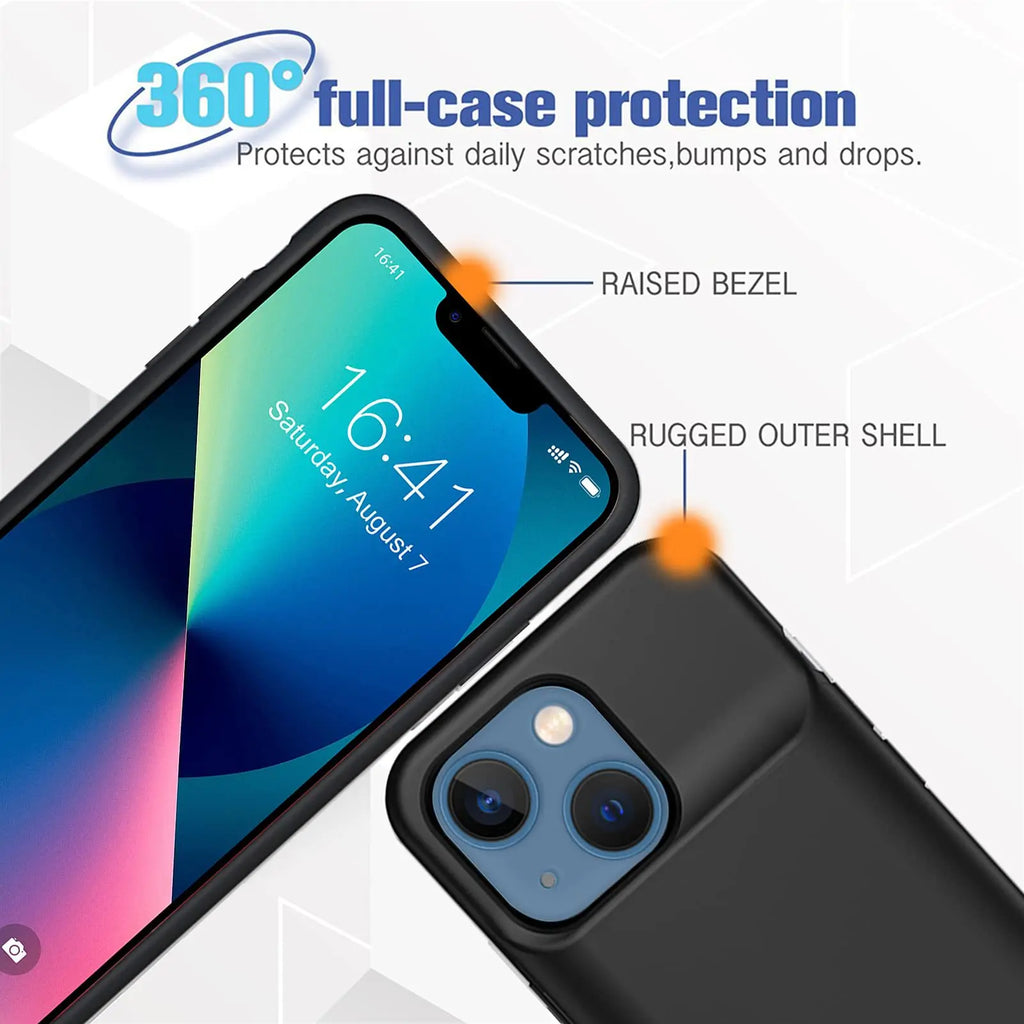 Capa com Bateria para iPhone 17 Air, 16, 15, 14, 13, 12 e 11 Series — Power Bank Portátil 6800mAh