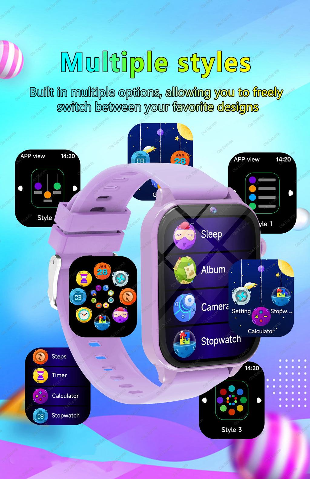Smartwatch Infantil 2025 com 100+ Jogos — Ecrã HD, Música, Iluminação e Presente para Rapazes e Raparigas