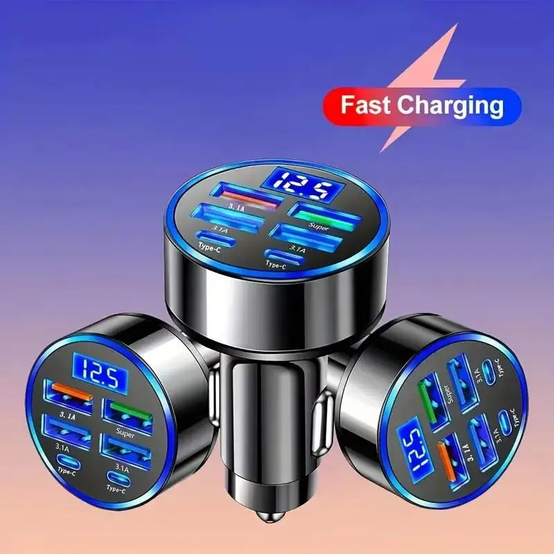 Carregador de Carro 4 Portas USB com Quick Charge 3.0 e PD