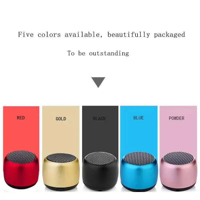 Coluna Bluetooth TWS Mini Subwoofer Metal — Som Potente e Portátil