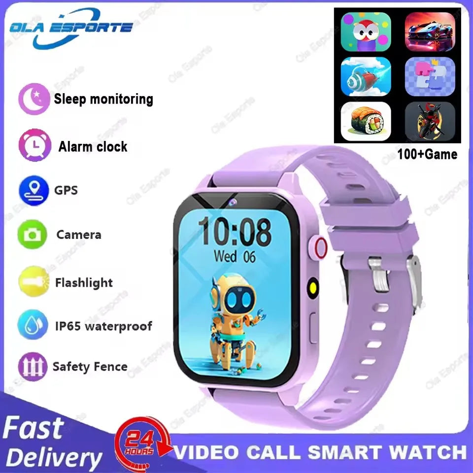 Smartwatch Infantil 2025 com 100+ Jogos — Ecrã HD, Música, Iluminação e Presente para Rapazes e Raparigas