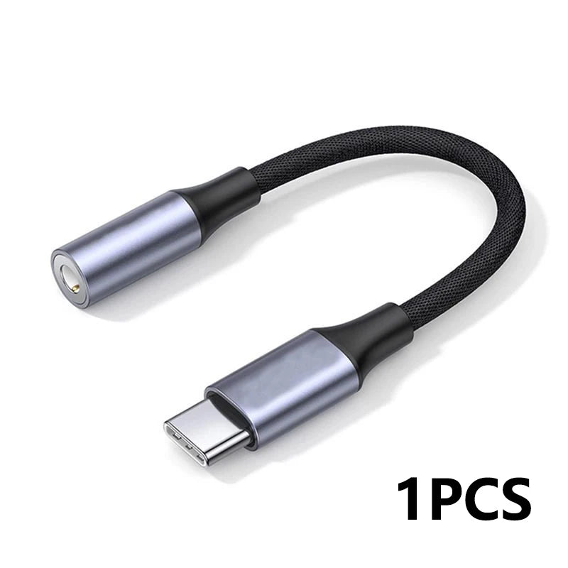 Cabo Adaptador USB-C para Jack 3.5mm — Áudio Estéreo para Auscultadores