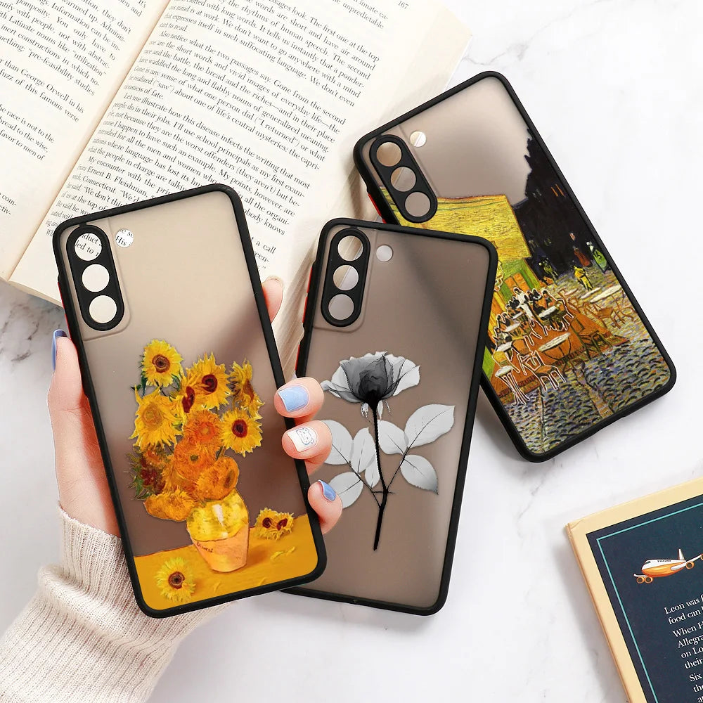 Capa com Padrão Floral Rosa para Samsung Galaxy S Series