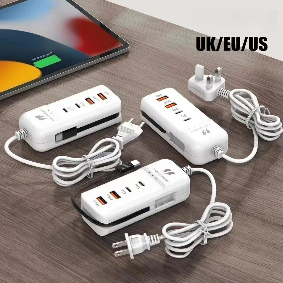 Carregador Multiportas 4 em 1 USB-C + USB-A 15W — Ficha EU/US