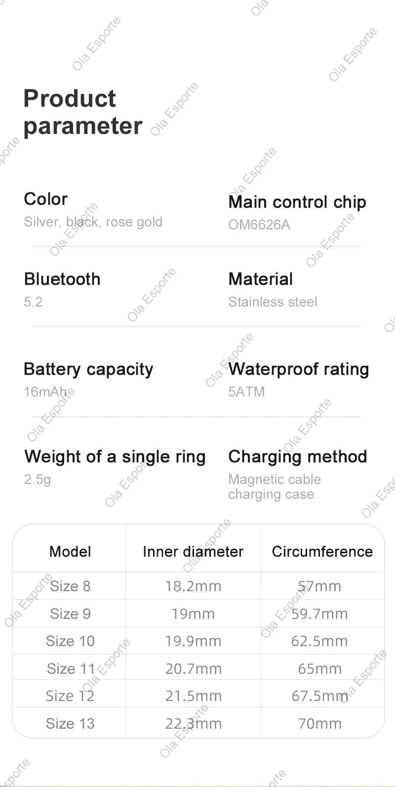 Smart Ring 2025 com Ecrã Touch — Carregamento Sem Fios, Gestor de Saúde e 5ATM para Homem e Mulher