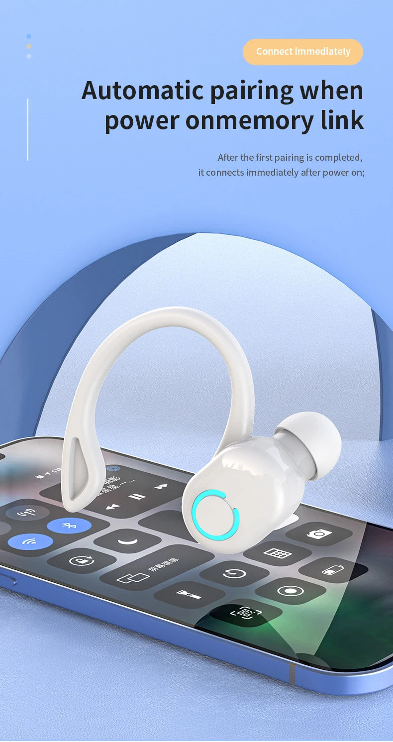 Auriculares Bluetooth HIFI Bass — Cancelamento de Ruído, Microfone HD e À Prova de Água
