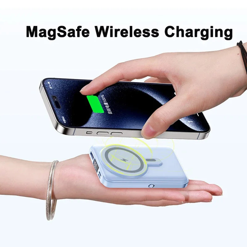 Power Bank MagSafe 20000mAh Carregamento Rápido Sem Fios com Suporte