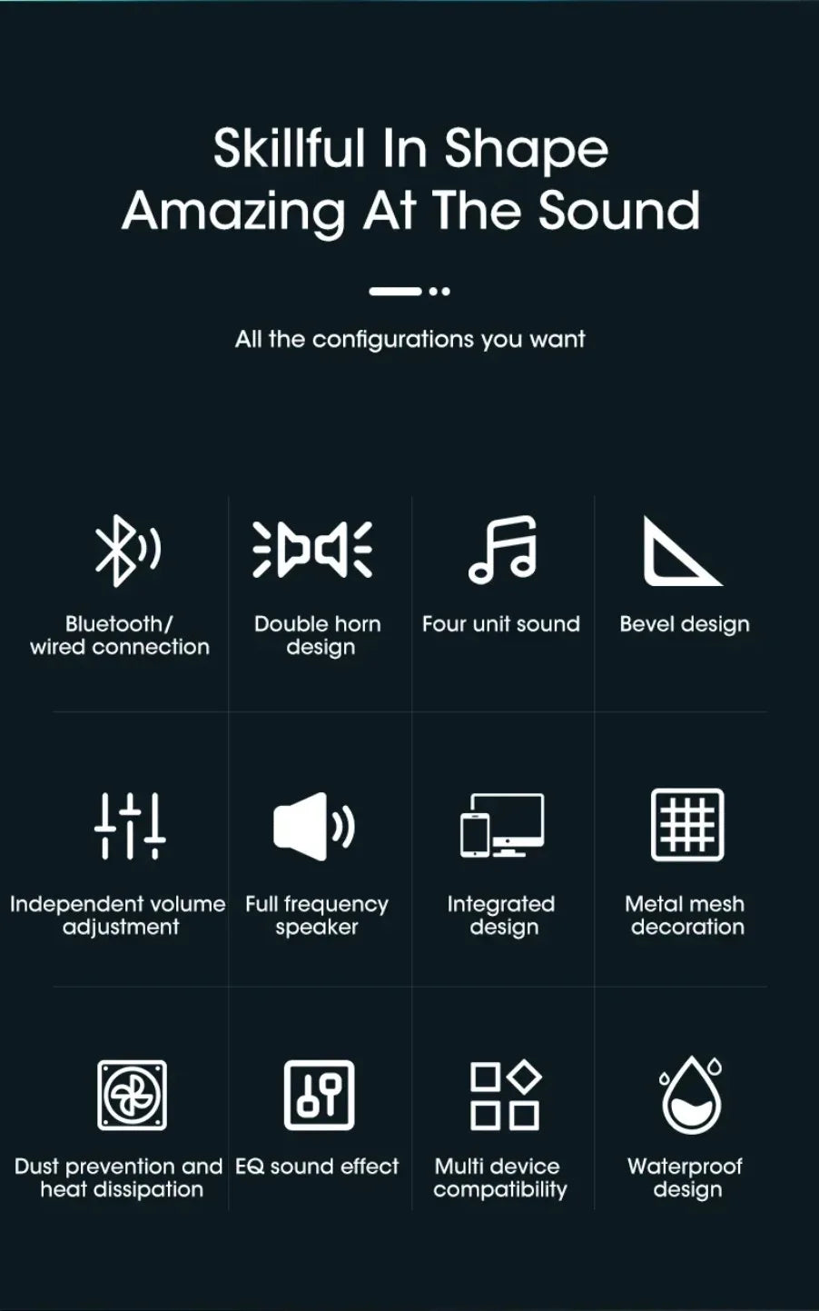 Soundbar Bluetooth e USB — Para TV, PC, Laptop e Gaming com Som Surround