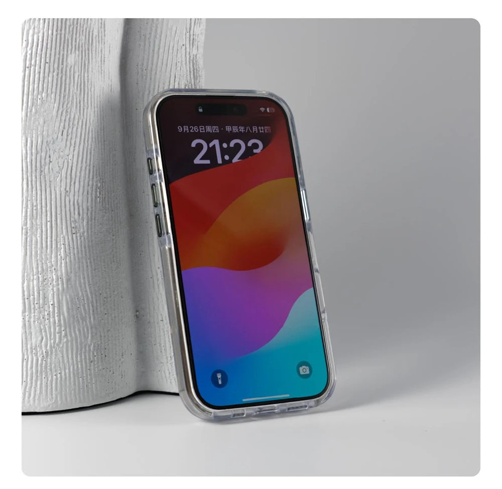 Capa Transparente Magnética com Suporte para iPhone 17 ao 12