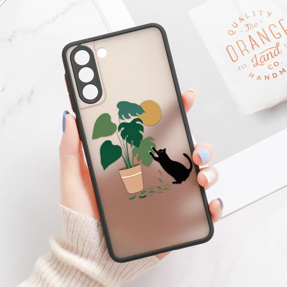 Capa com Padrão Floral Rosa para Samsung Galaxy S Series