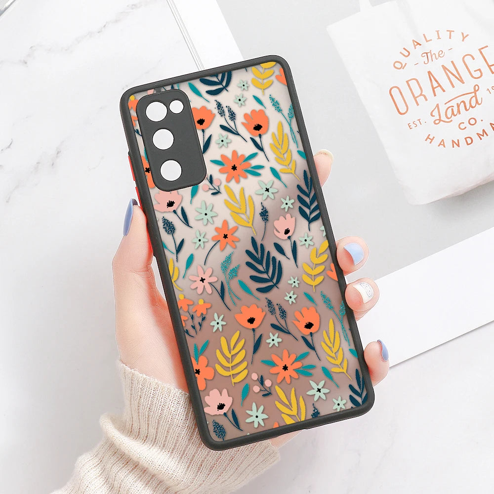 Capa Matte com Padrão Floral para Samsung Galaxy S Series