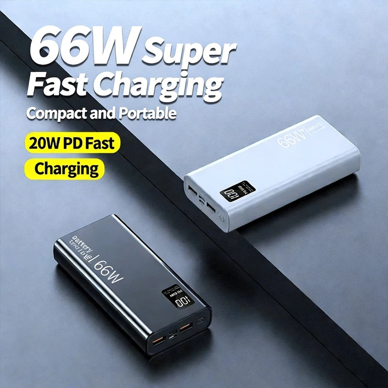 Power Bank Lenovo 20000mAh 66W Carregamento Bidirecional com Display Digital