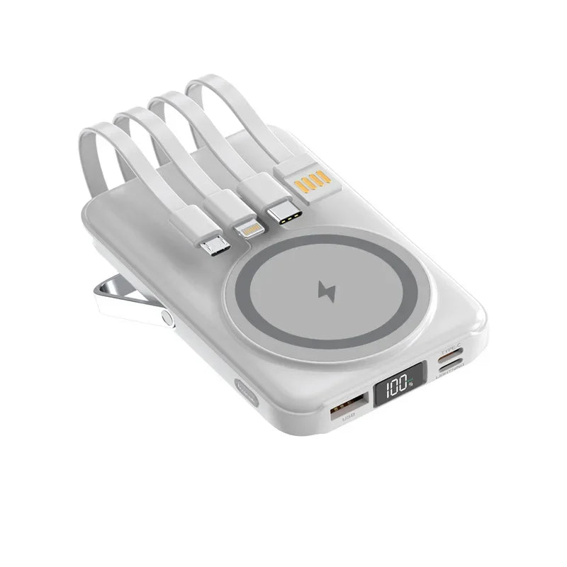 Power Bank MagSafe 20000mAh Carregamento Rápido Sem Fios com Suporte