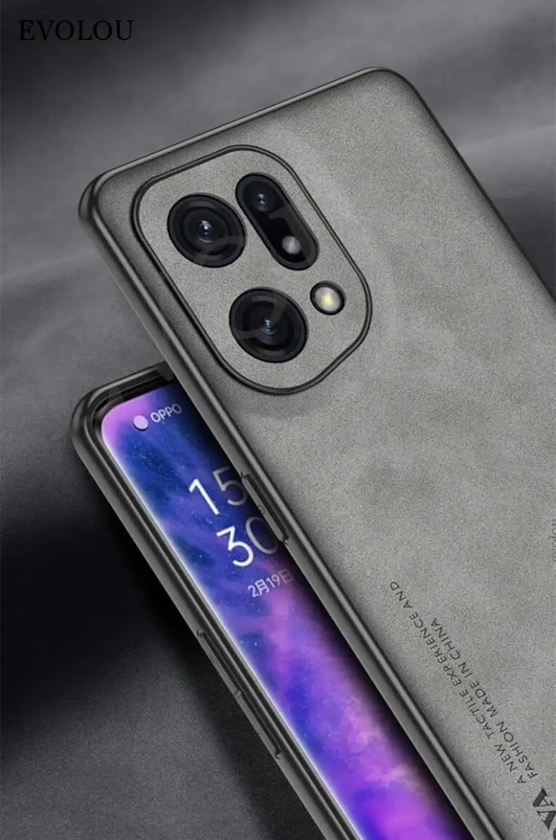 For Oppo Find X5 Pro Case Luxury Sheepskin Leather Silicone Shockproof Bumper Cover for OPPO Find X5 X3 Lite X3Neo x7ultra Shell