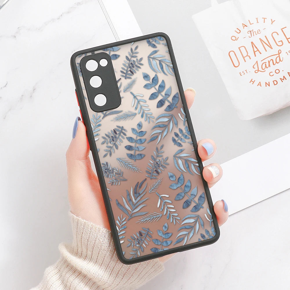 Capa Matte com Padrão Floral para Samsung Galaxy S Series