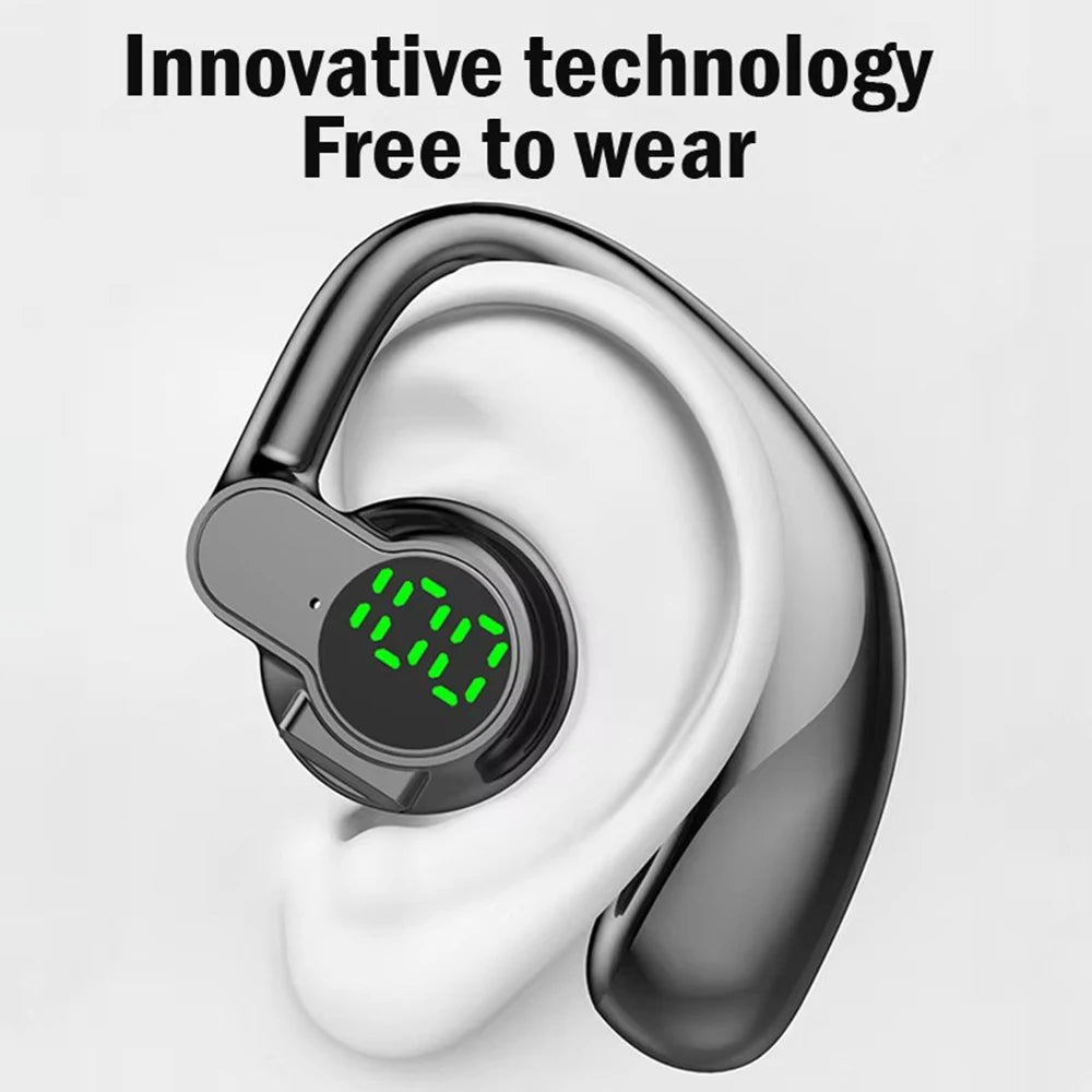 Auriculares Bluetooth 5.4 Ear Hook — Mãos Livres, Cancelamento de Ruído e Condução Segura