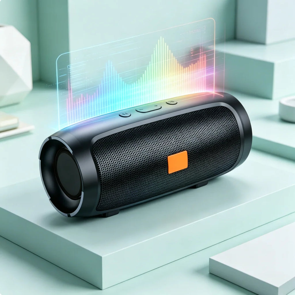Coluna Bluetooth 5.0 Portátil IP65 — Som Estéreo HD, AUX, Bateria Longa e Emparelhamento Duplo