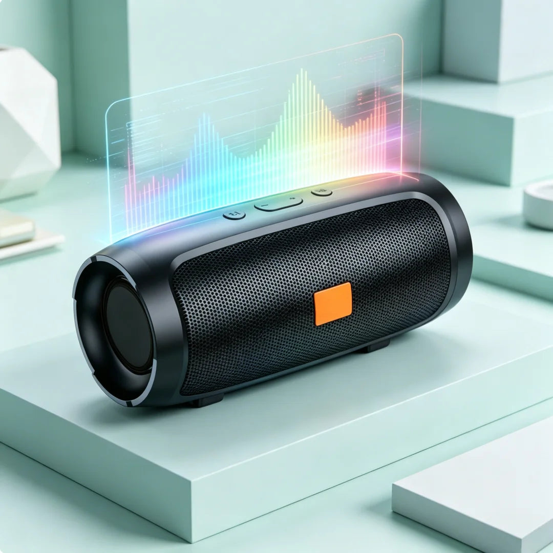 Coluna Bluetooth 5.0 Portátil IP65 — Som Estéreo HD, AUX, Bateria Longa e Emparelhamento Duplo