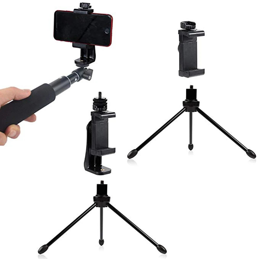 Clip Universal para Telefónico e Tripé — Vlog, Streaming e Fotografia