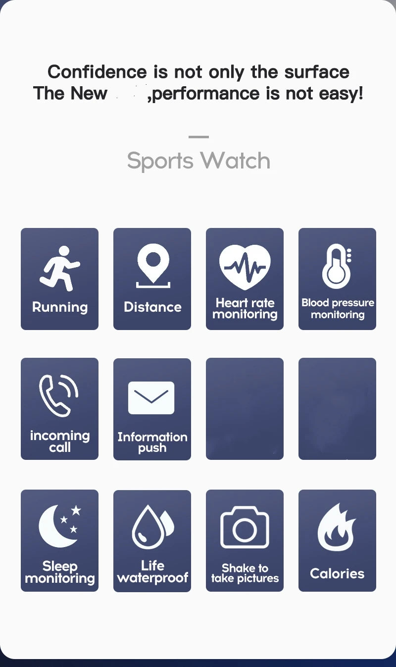 Smartwatch Fitness Unissexo com Monitor de Saúde e Música — Versão B