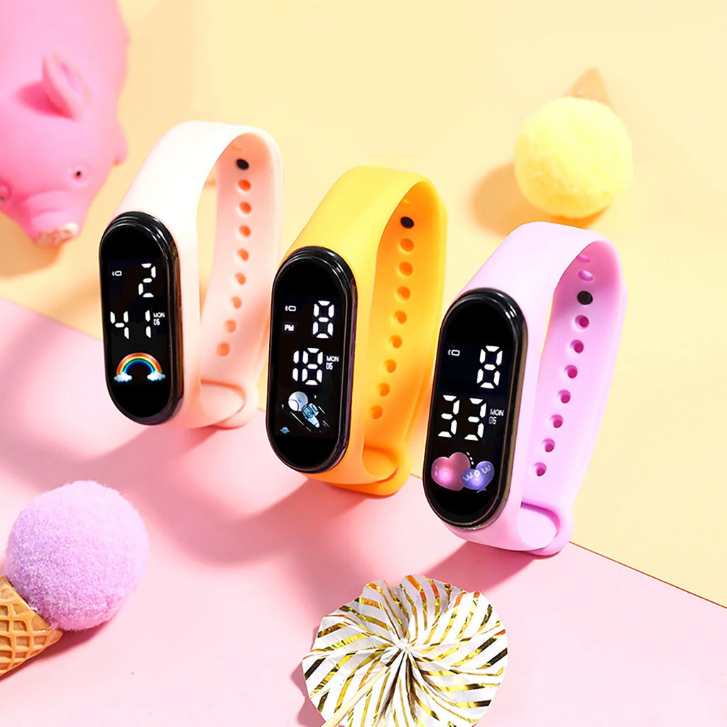 Smartwatch Kawaii para Crianças — Resistente à Água, Desporto e Digital para Rapazes e Raparigas