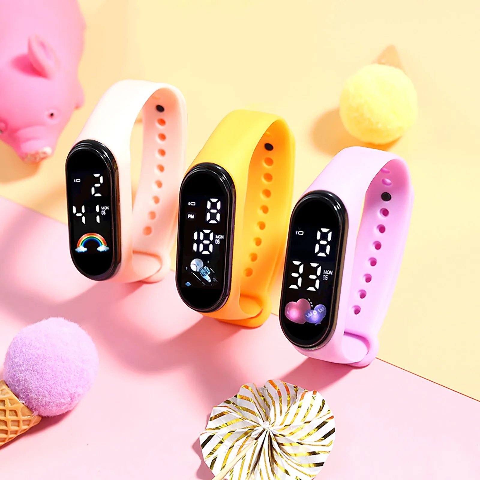 Smartwatch Kawaii para Crianças — Resistente à Água, Desporto e Digital para Rapazes e Raparigas