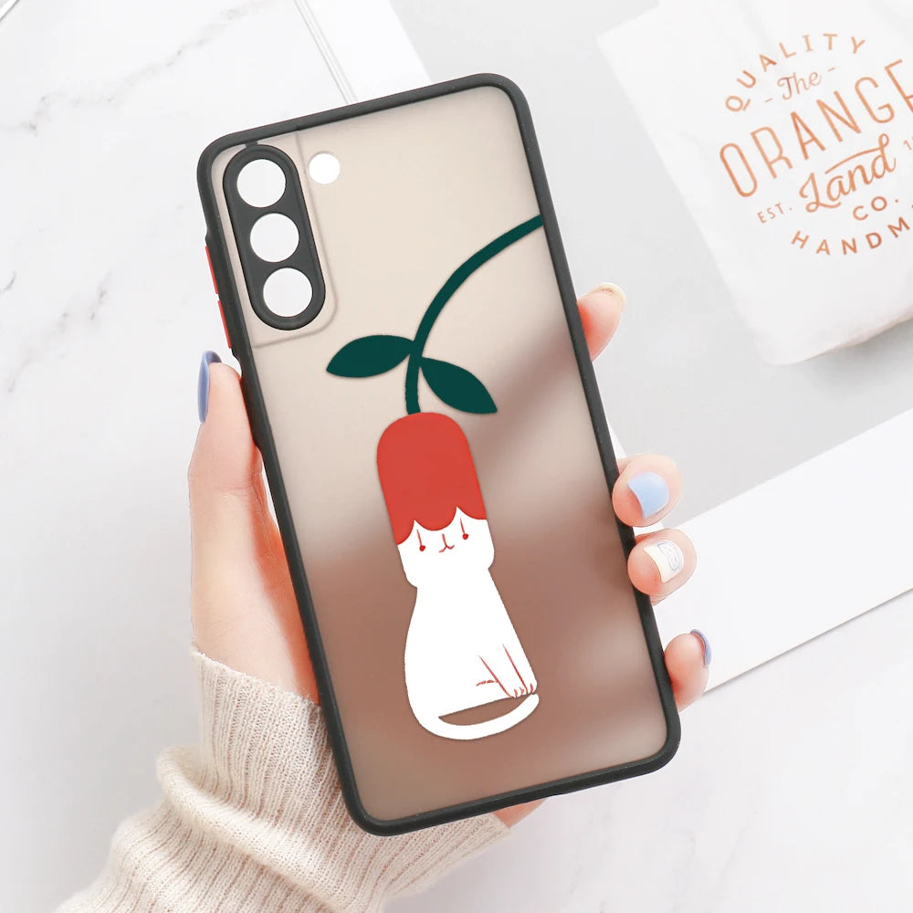 Capa com Padrão Floral Rosa para Samsung Galaxy S Series