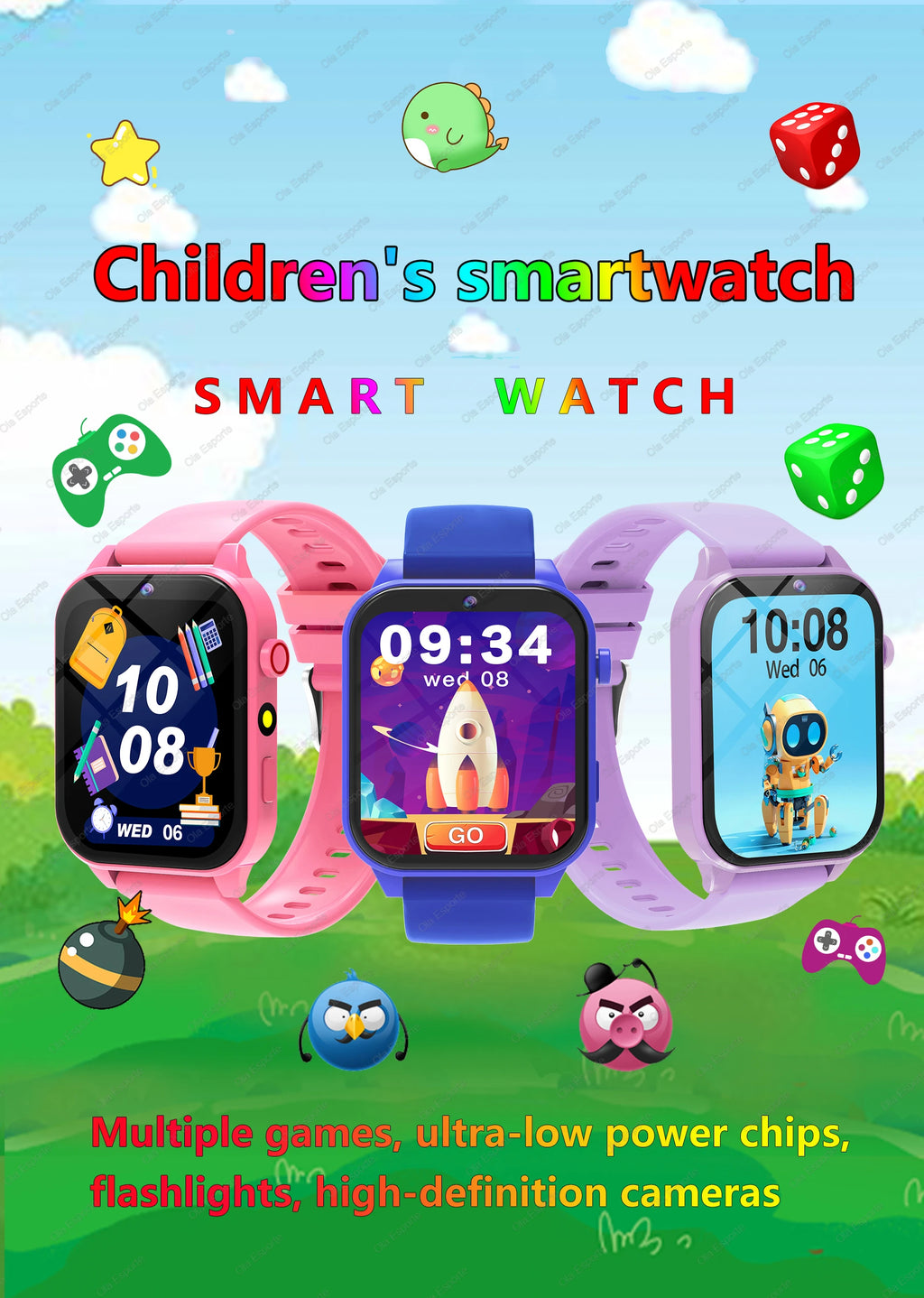 Smartwatch Infantil 2025 com 100+ Jogos — Ecrã HD, Música, Iluminação e Presente para Rapazes e Raparigas