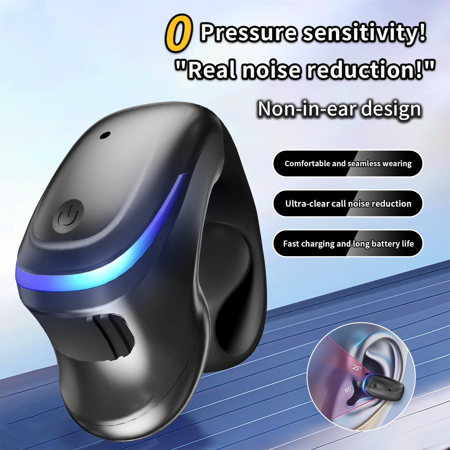 Auricular Bluetooth 5.3 Condução Óssea — Desportivo e Sem Fios