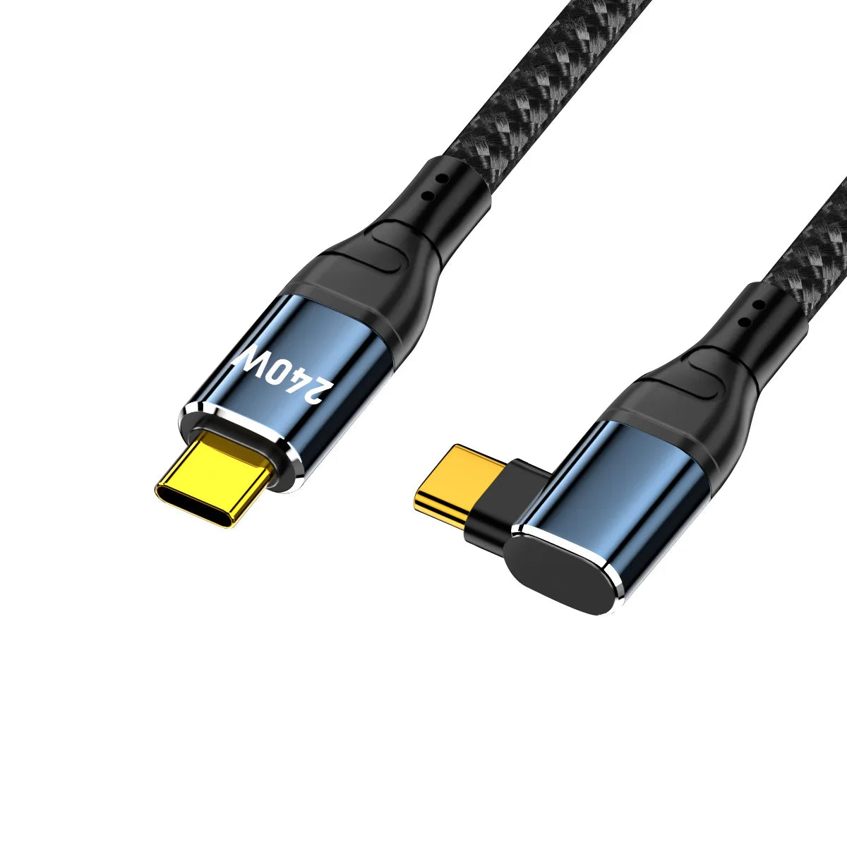 Cabo USB-C 240W em Ângulo 90° — 48V/5A Compatível com USB 2.0 (3m/10FT)