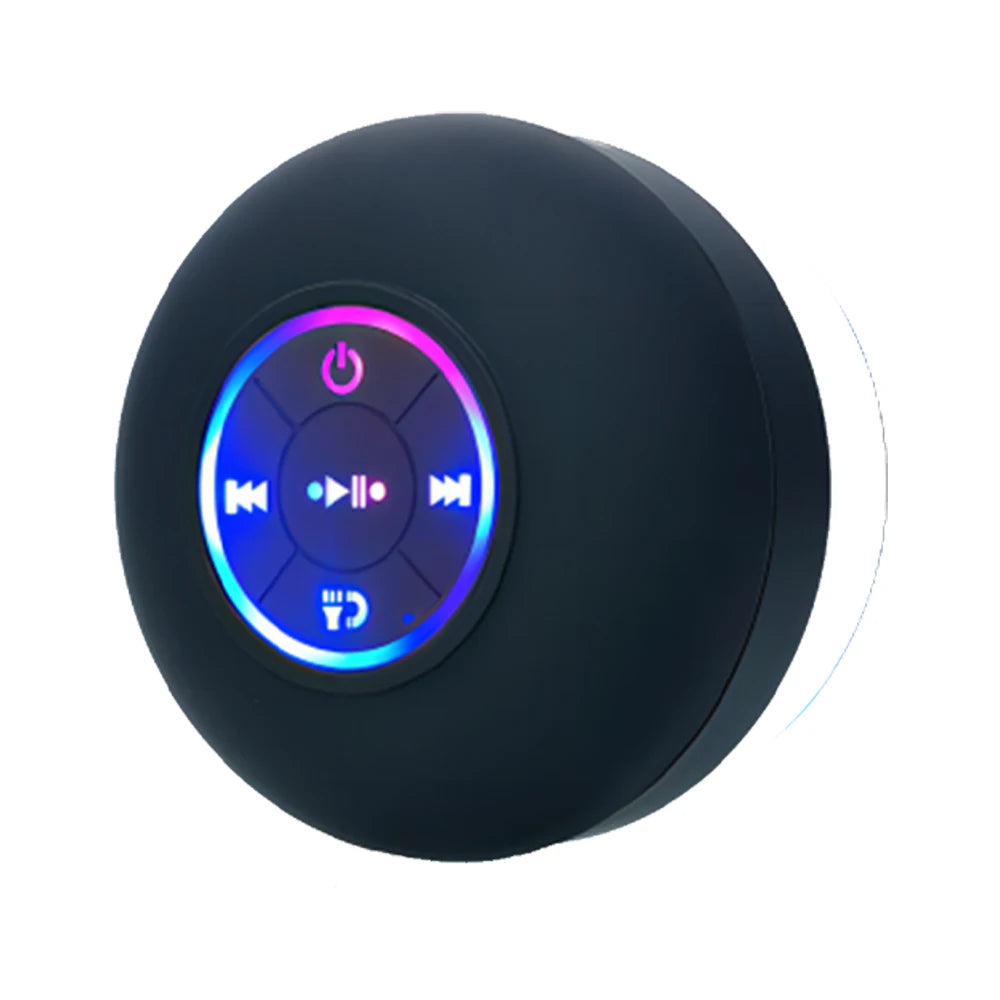 Coluna Bluetooth Portátil LED IPX4 — À Prova de Água, Ventosa e Som Estéreo para Exterior
