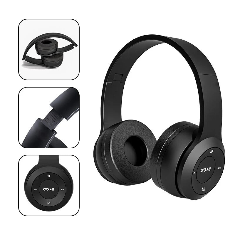 Headphones Bluetooth HiFi Over-Ear — Redução de Ruído, Microfone e Conforto para Viagem