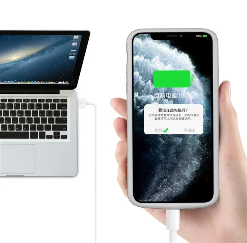 Capa com Bateria para iPhone 12, 11, X, XS, XR, 8, 7, 6 — Power Bank Integrado até 8000mAh com Áudio