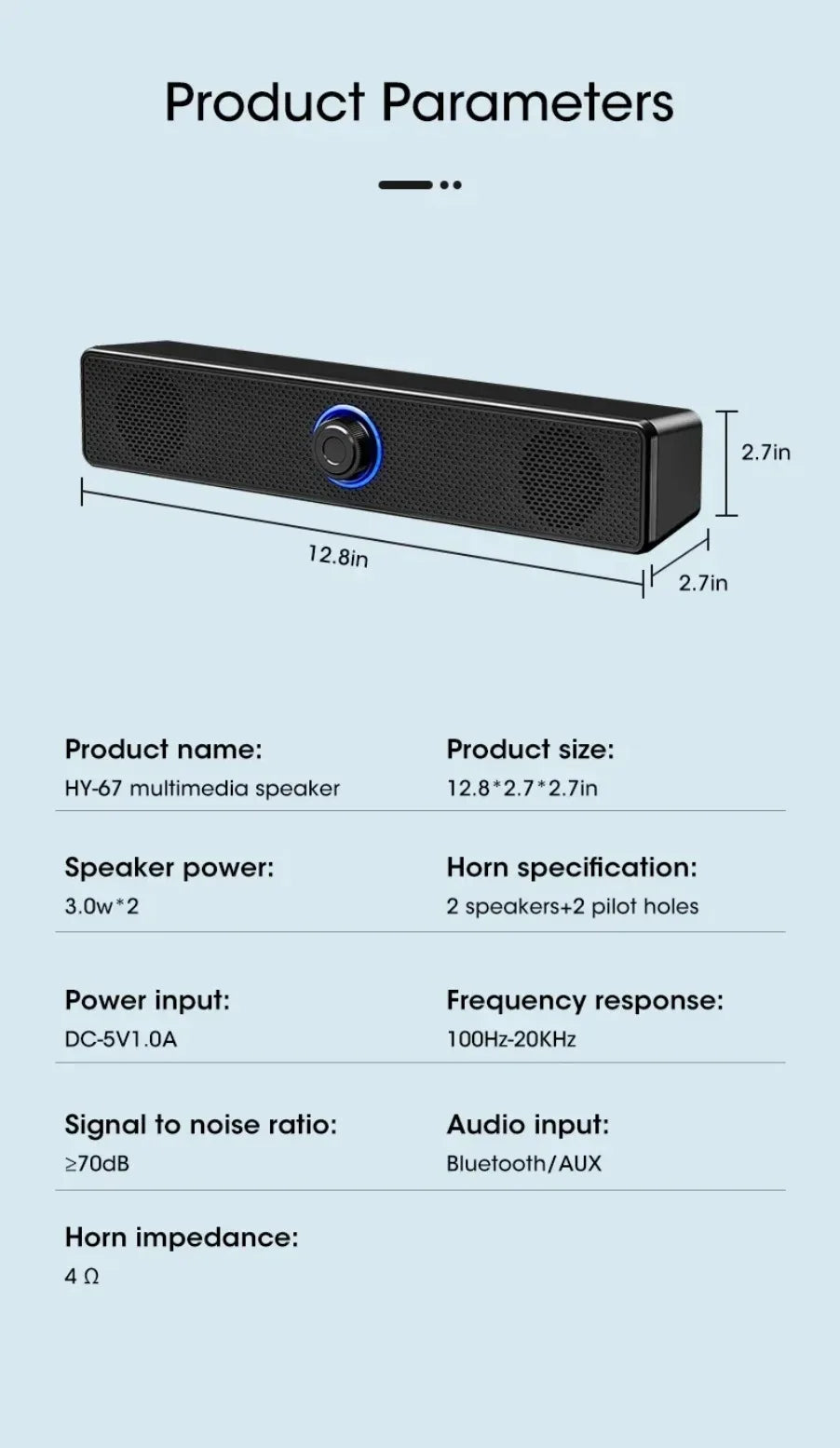 Soundbar Bluetooth e USB — Para TV, PC, Laptop e Gaming com Som Surround