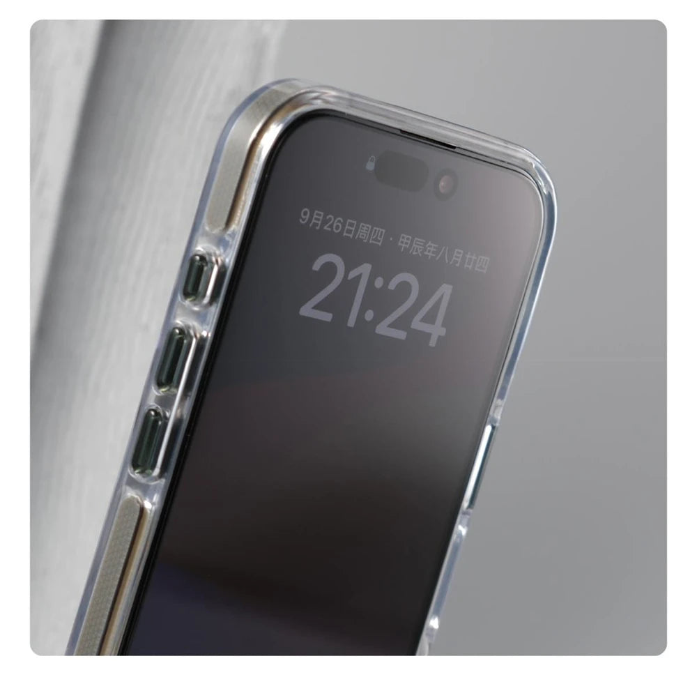 Capa Transparente Magnética com Suporte para iPhone 17 ao 12