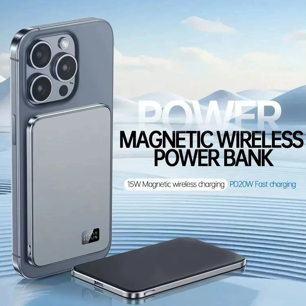 Power Bank Magnético Lenovo Ultra-Fino 22.5W com Carregamento Sem Fios