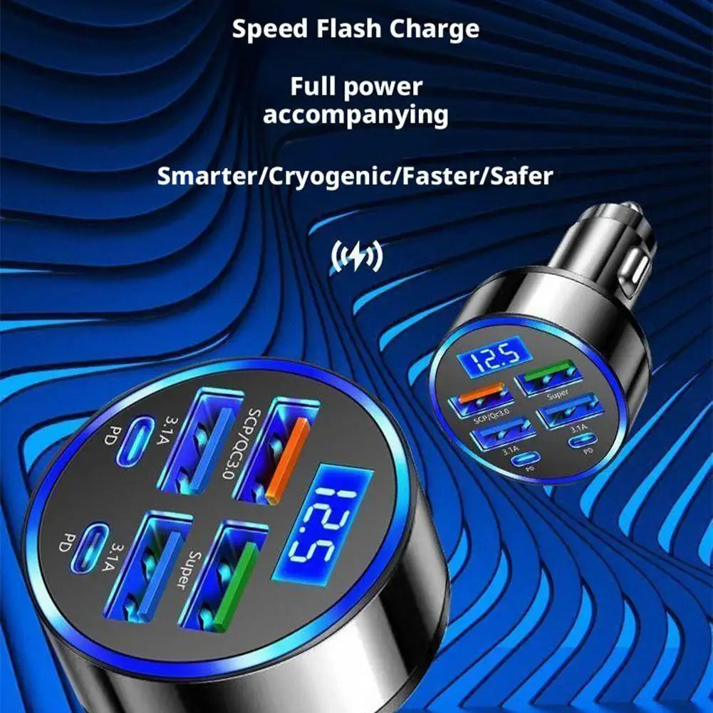 Carregador de Carro 4 Portas USB com Quick Charge 3.0 e PD