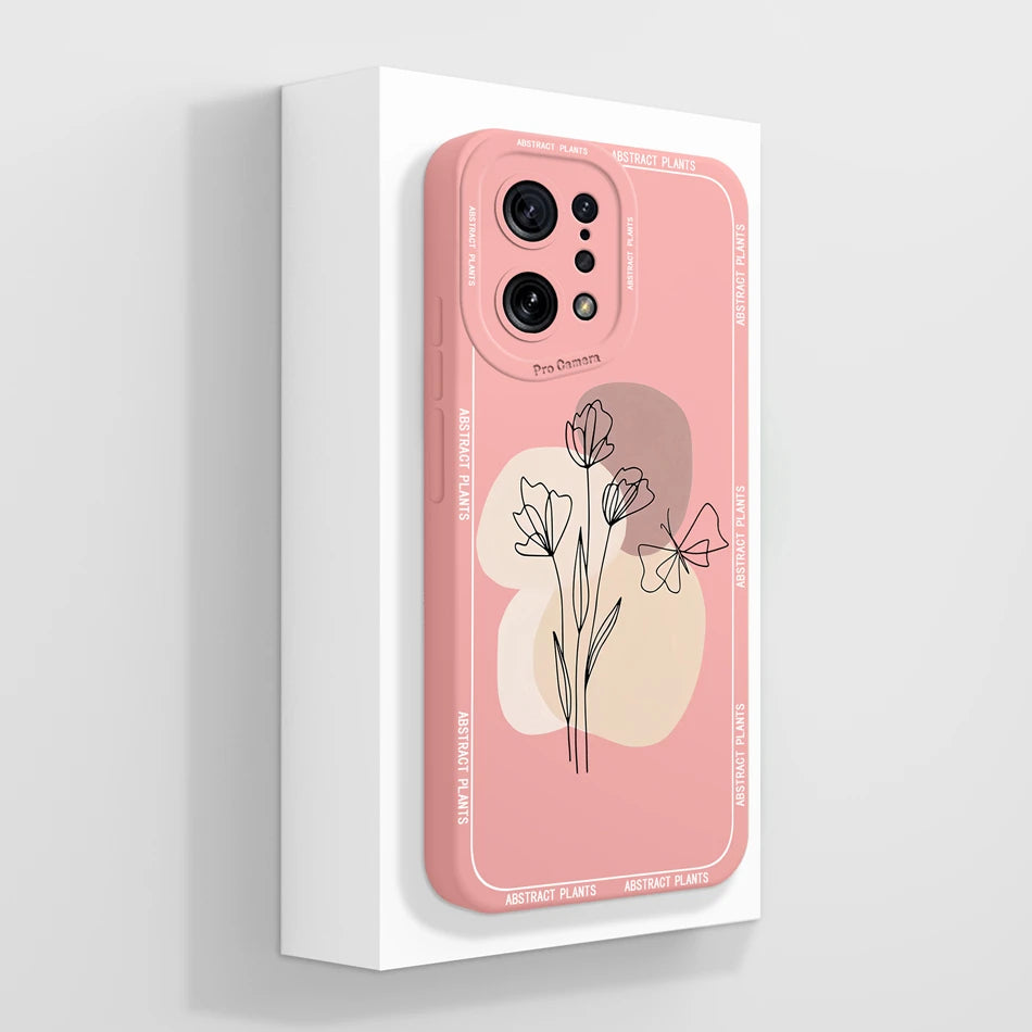 Capa Silicone Líquido Estilo Artístico para OPPO Find X5 Pro Lite
