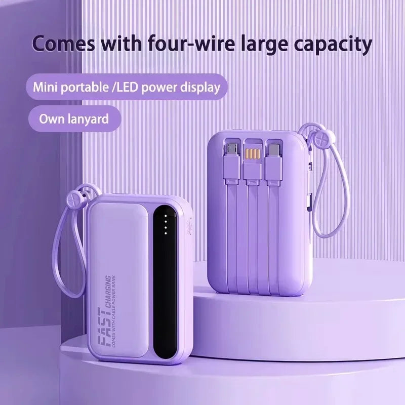 Power Bank Lenovo Mini 120W com 4 Cabos Integrados