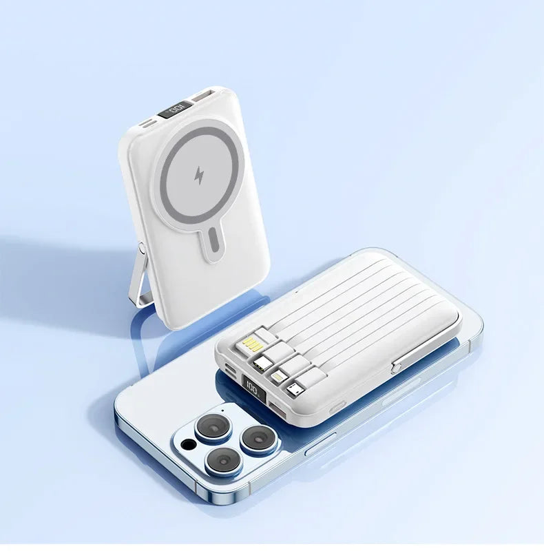 Power Bank MagSafe 20000mAh Carregamento Rápido Sem Fios com Suporte
