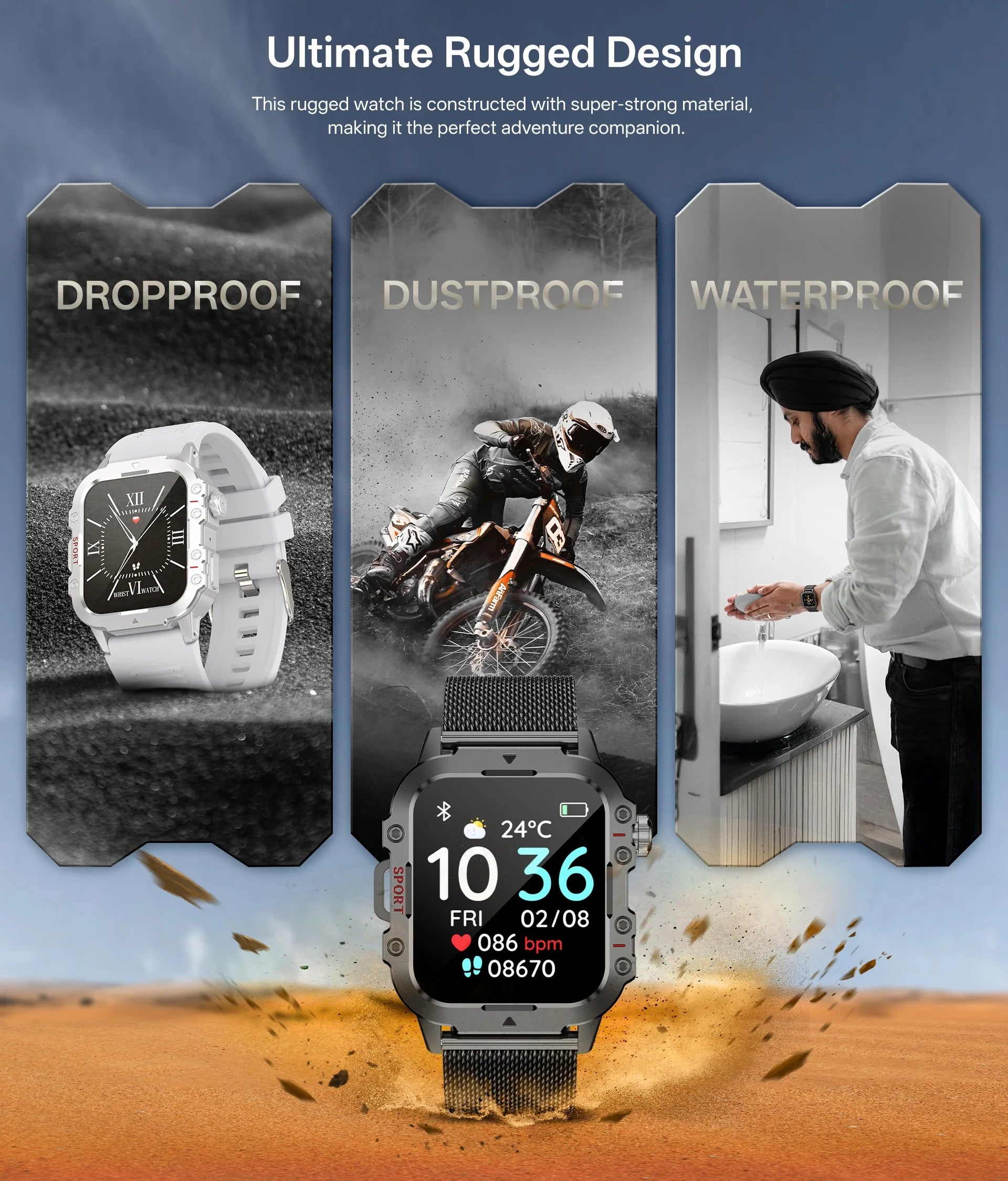 Smartwatch Bluetooth 1.44'' com Monitor de Saúde, Oxigénio e Pressão