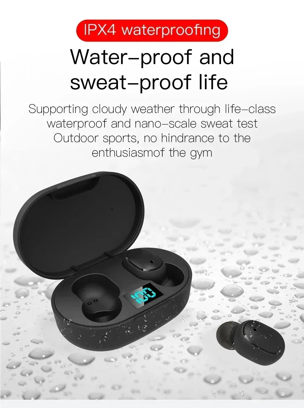 Auriculares Bluetooth TWS E6S — Cancelamento de Ruído e Microfone para iPhone e Xiaomi