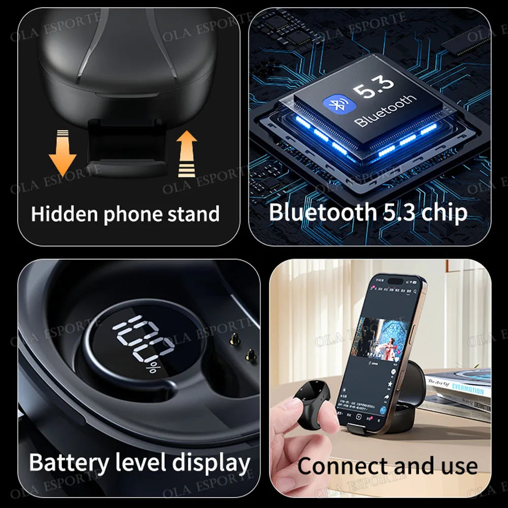 Smart Ring Multi-Funcional — Controlo Remoto Bluetooth 5.3, Scroll, Vídeo e Fotos para Smartphone