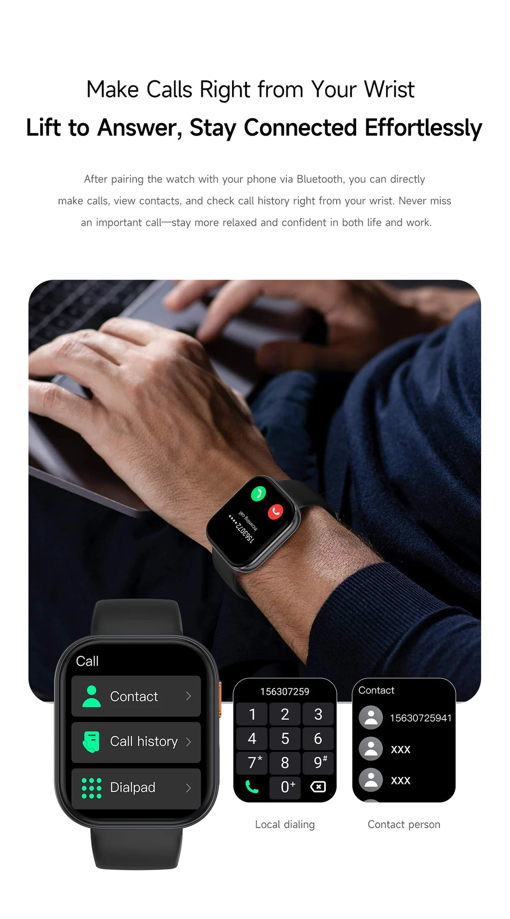 Smartwatch 2026 AMOLED 2.04'' — 1000mAh, 100+ Modos Desportivos, Chamadas Bluetooth e 3ATM