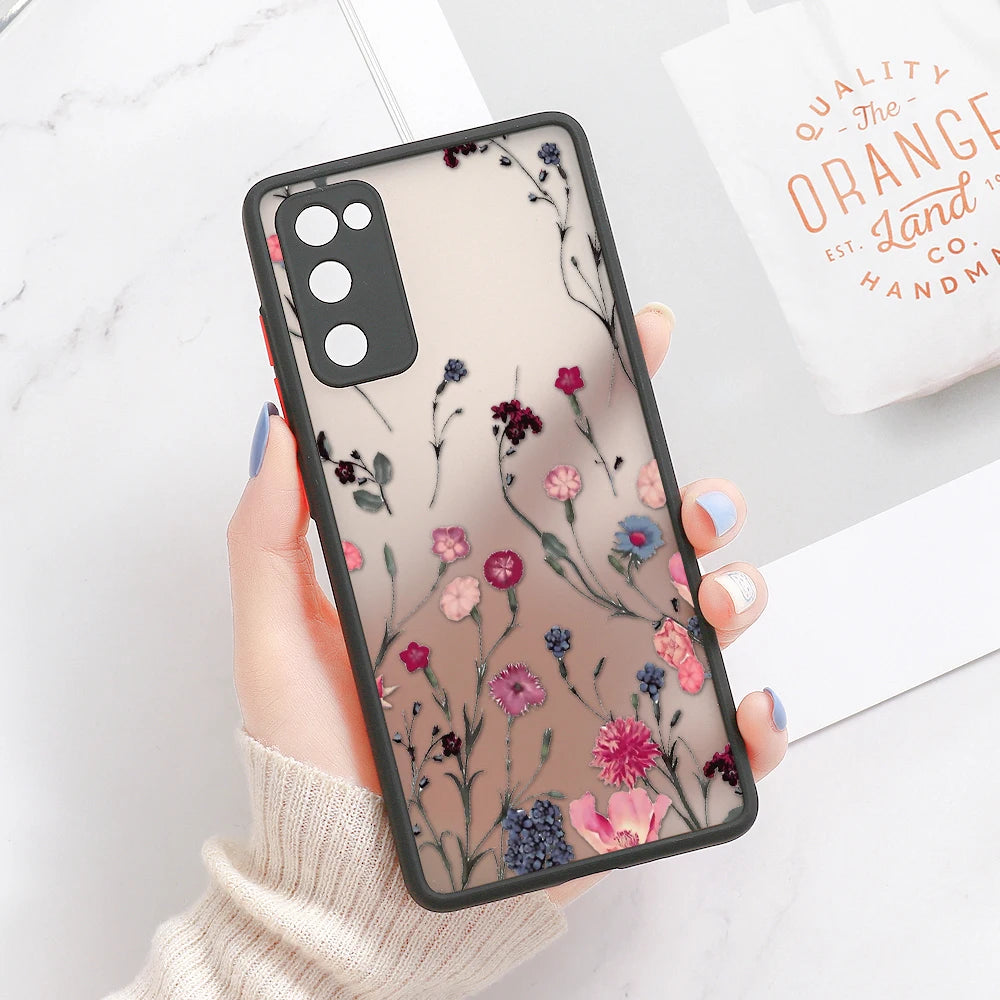 Capa Matte com Padrão Floral para Samsung Galaxy S Series