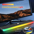 Soundbar de Secretária Sem Fios com Barra de Luz — Bluetooth 5.3, USB, Recarregável e Para TV