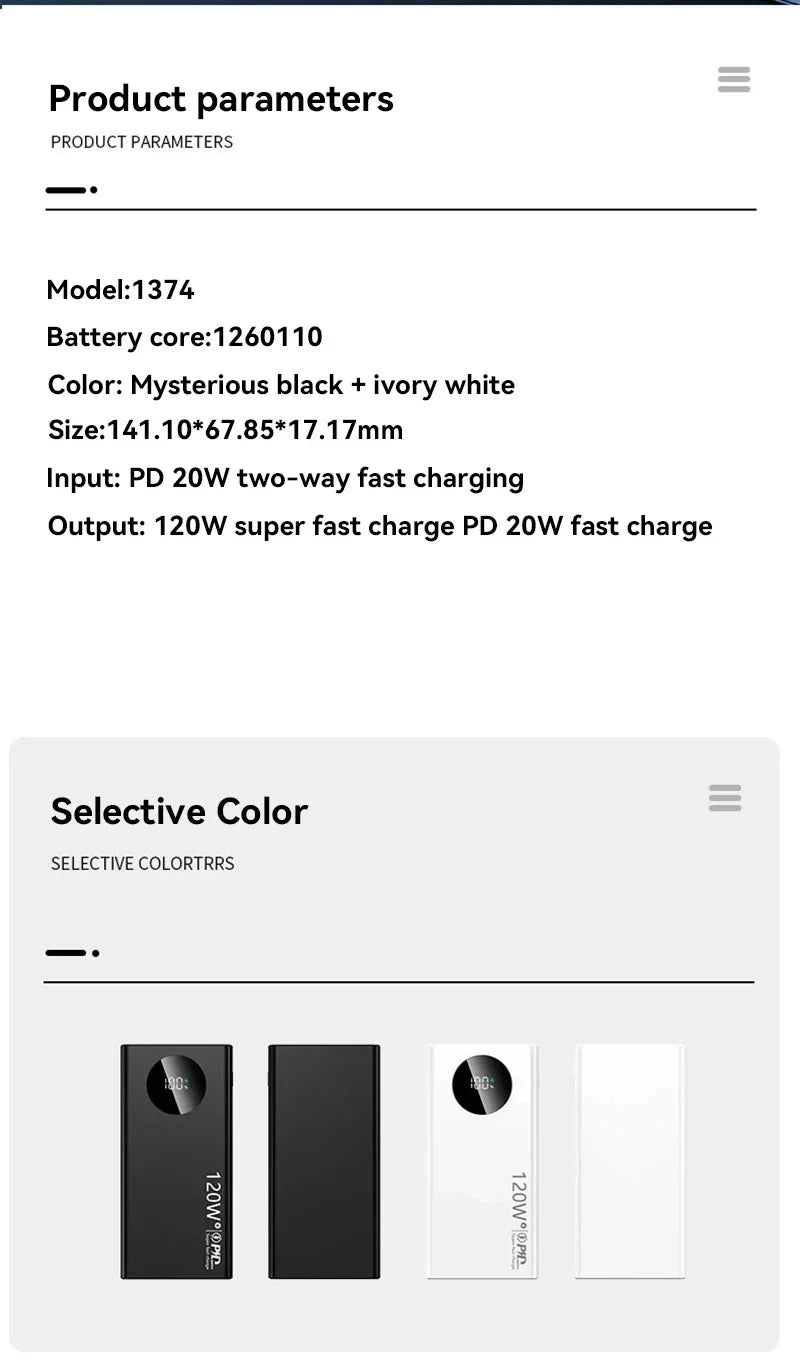 Power Bank OnePlus 10000mAh 120W com Display LED